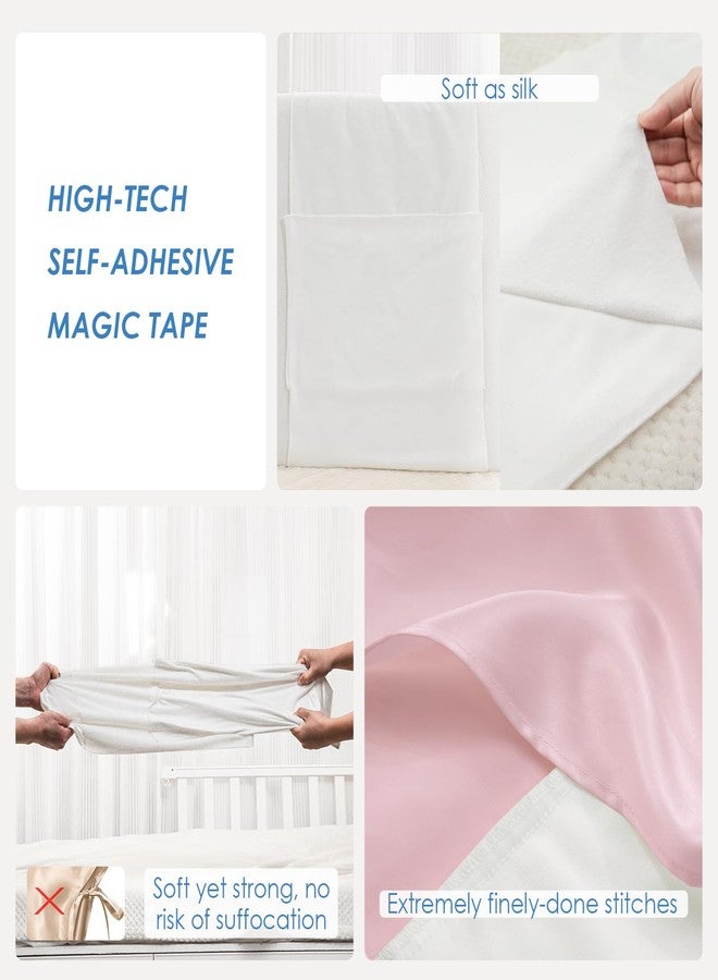 PROMEED 100% Mulberry Silk Crib Sheet for Baby Hair, 23 Momme Silk Bassinet Slip for Baby Bald Spots, Soft and Safe Cot Sleeve for Everyday Use (Pink) - Image 4